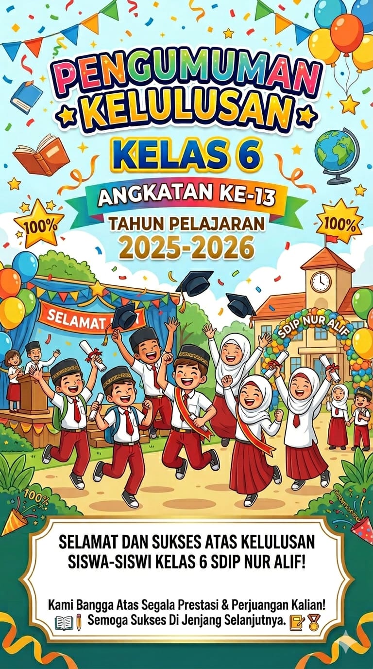Kelulusan Kelas VI SD Islam Plus Nur Alif Tahun Pelajaran 2025/2026